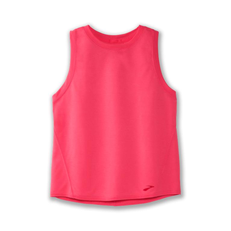 Brooks Distance Womens Running Tank Top - Fluoro Pink - Indonesia (OSXN-67849)